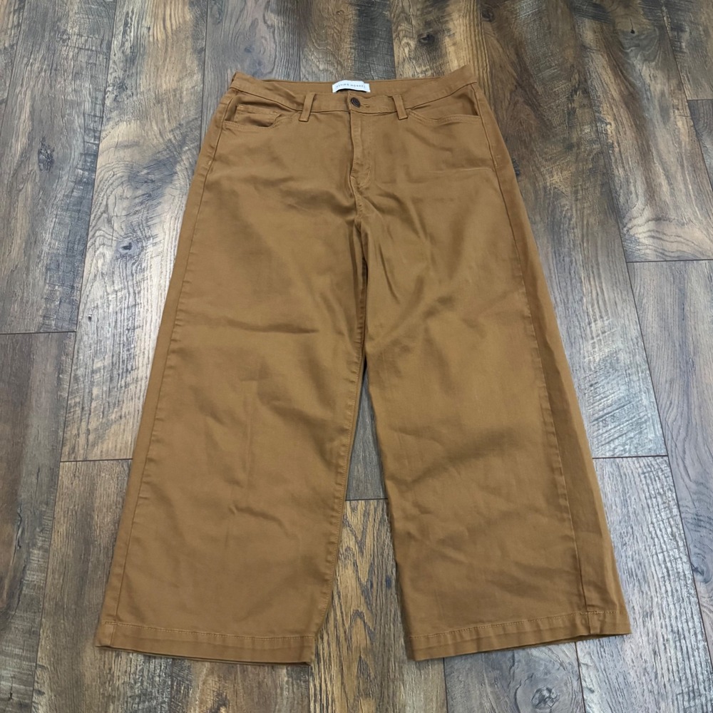 Flying Monkey Brown Wide Leg Cropped Pants 30 High Rise Jeans Boho Dark Academia